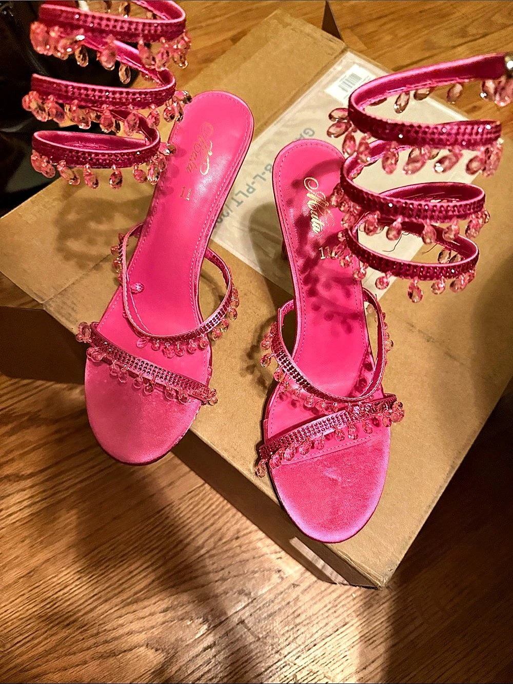 Embellished Pink High Heels